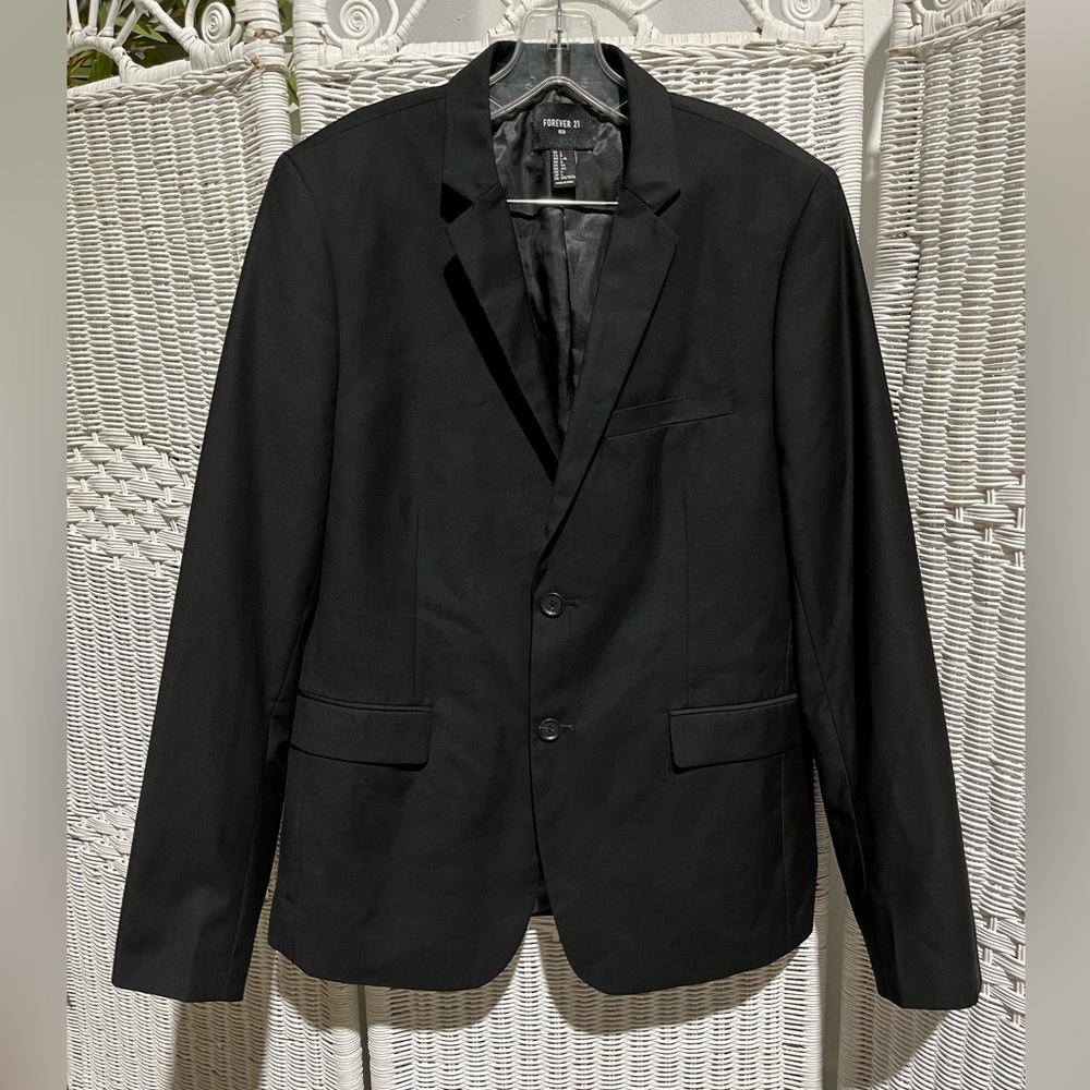 Forever 21 men’s black suit blazer jacket sport coat size large